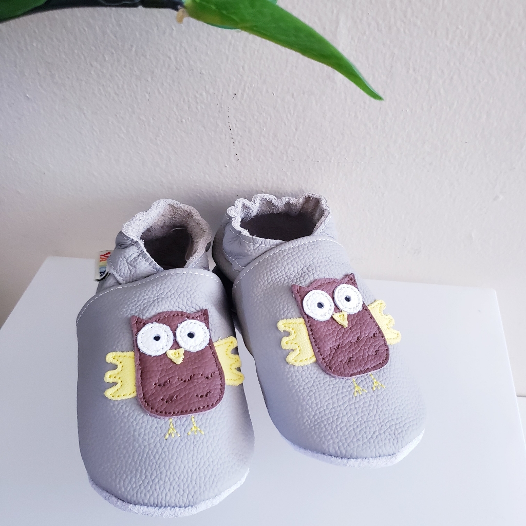 Infant New In Package Leather Moccassins - Owl Print - 24 - 36 Months